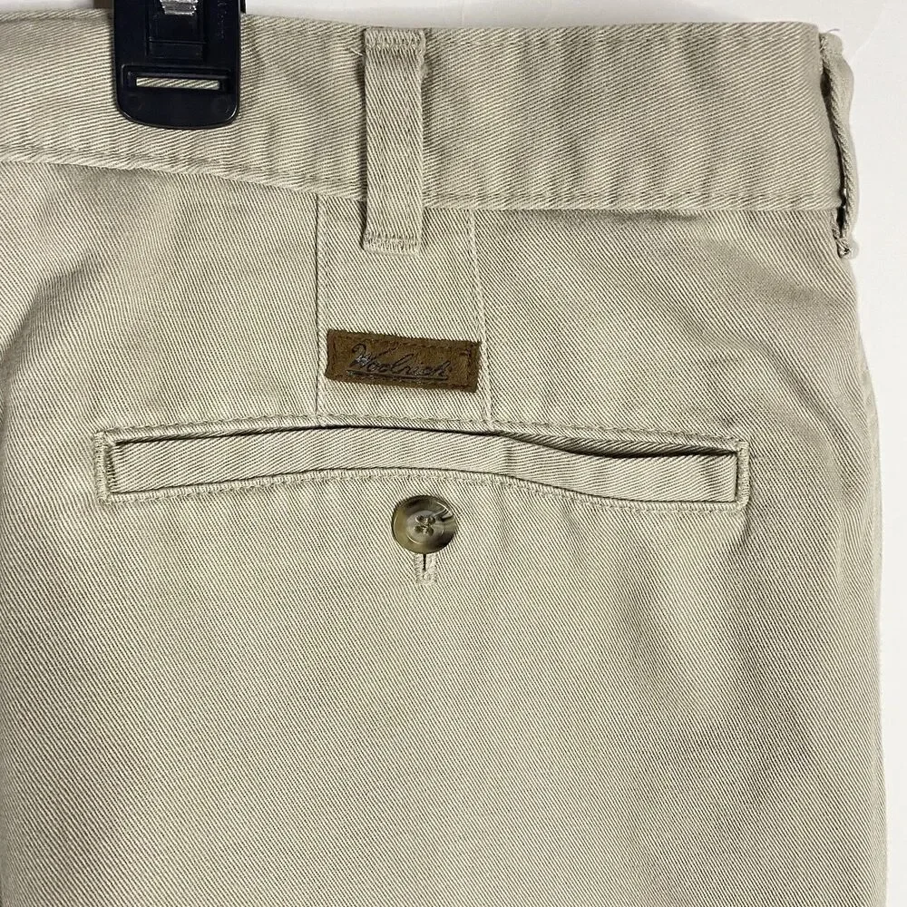 Woolrich Chino Shorts Mens Khakis Outdoor Flat Front Hiking Beige Size 50 BIG